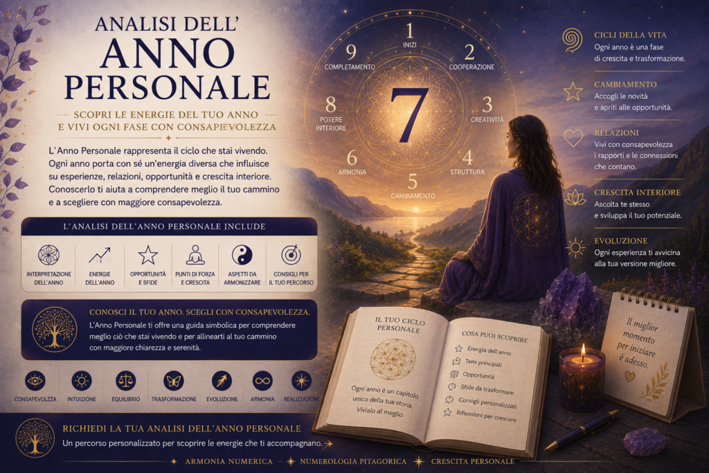 Analisi dell’Anno Personale nella numerologia pitagorica e significato dei cicli della vita
