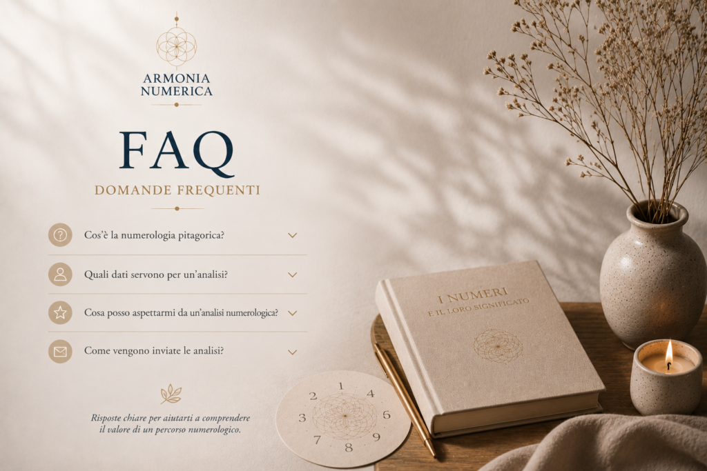 FAQ sulla numerologia pitagorica e sulle analisi numerologiche di Armonia Numerica