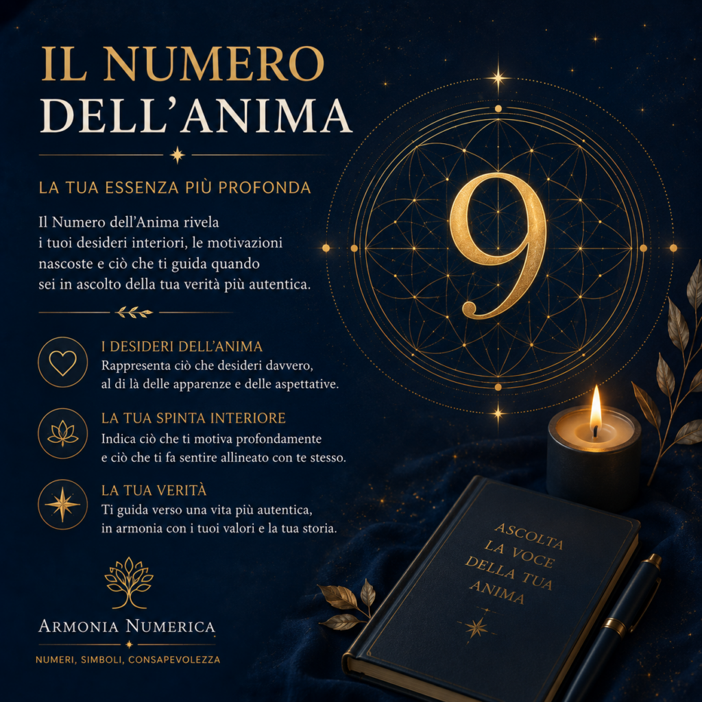 Numero dell’Anima nella numerologia pitagorica e significato della sensibilità interiore
