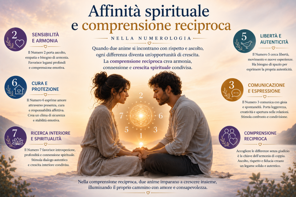 Affinità spirituale e comprensione reciproca nella numerologia e armonia nella coppia