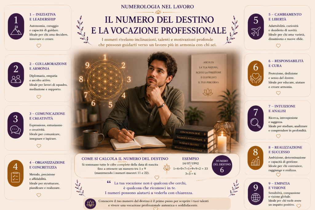 Il numero del destino e la vocazione professionale nella numerologia